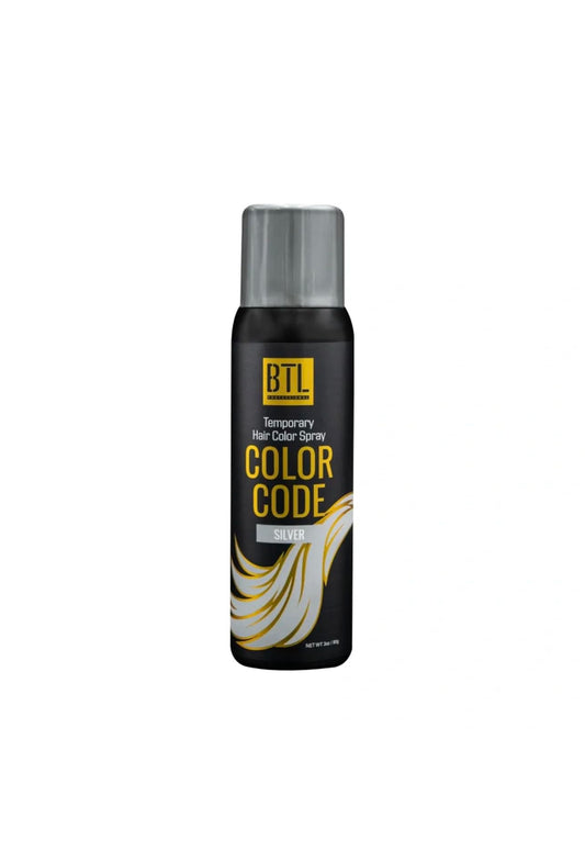 BTL Professional BTL Color Code Temporary Hair Color Spray-On! Vibrant & Easy to Wash | Fast Drying (3oz/80g) (Silver, 3oz/80g)