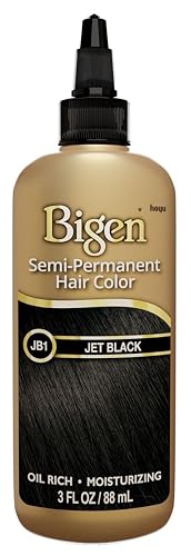 Bigen Semi-Permanent Haircolor #Jb1 Jet Black 3 Ounce (88ml) (6 Pack)
