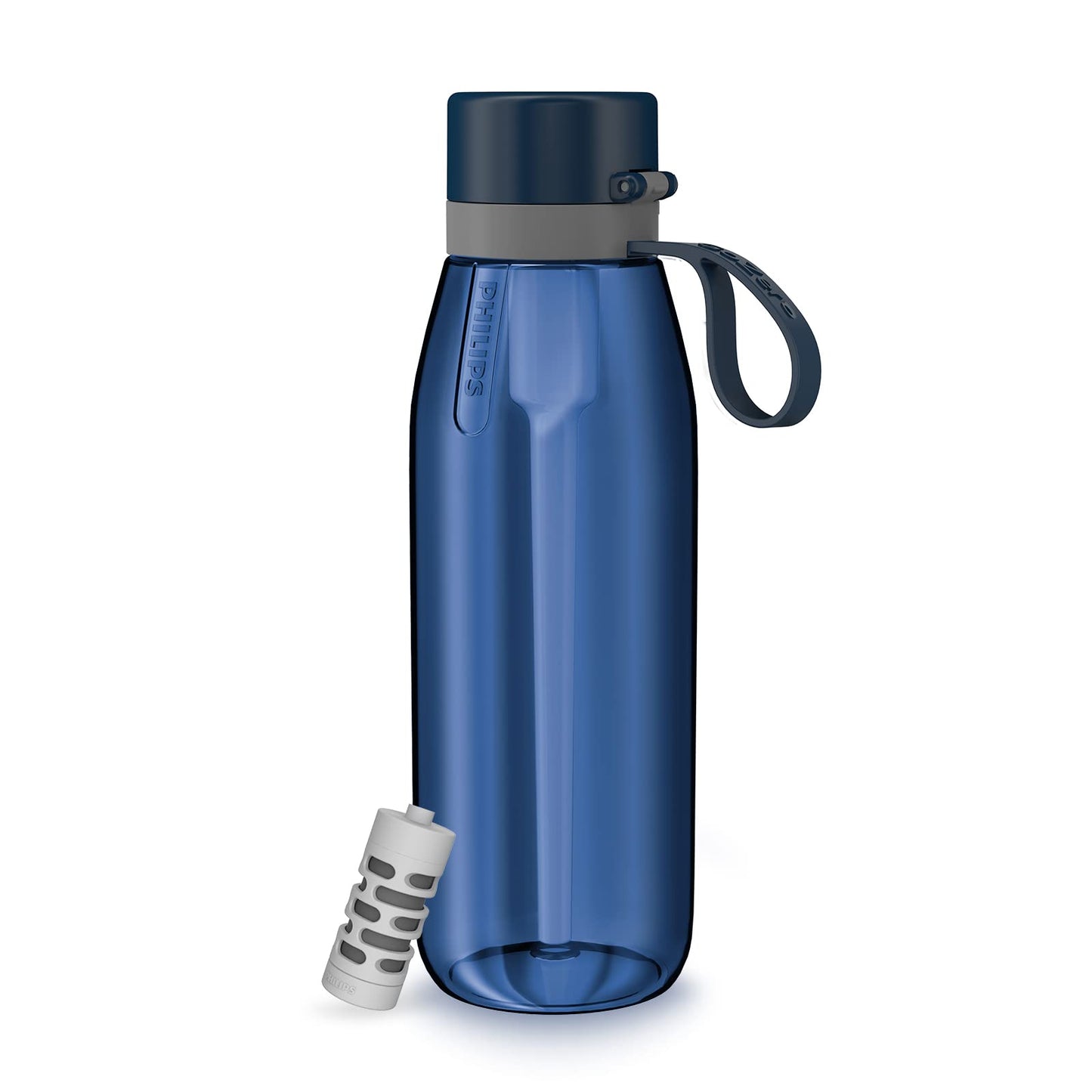 PHILIPS Filtered Water Bottle, BPA-Free Tritan Plastic Water Bottles, Replaces 450 Plastic Water Bottle with Reusable GoZero Everyday Water Filter