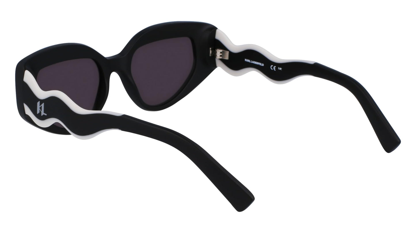 KARL LAGERFELD Women's Sunglasses KL6144S - Matte Black with Solid Smoke Lens