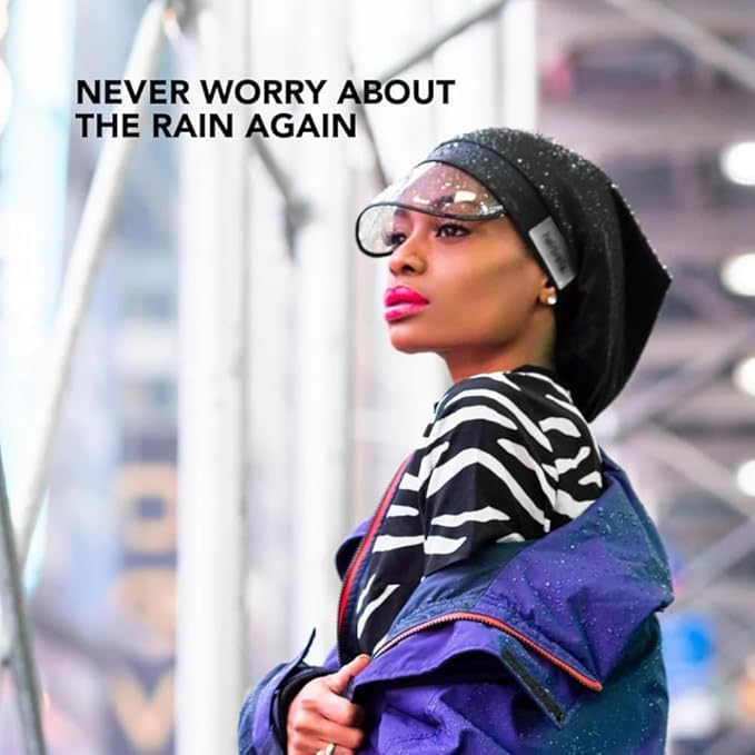Hairbrella 100% Waterproof Rain Hats for Women, Satin Lined Hats, Full Hair Coverage, Packable Travel Accessory Leopard Beauty and Personal Care Hairbrella