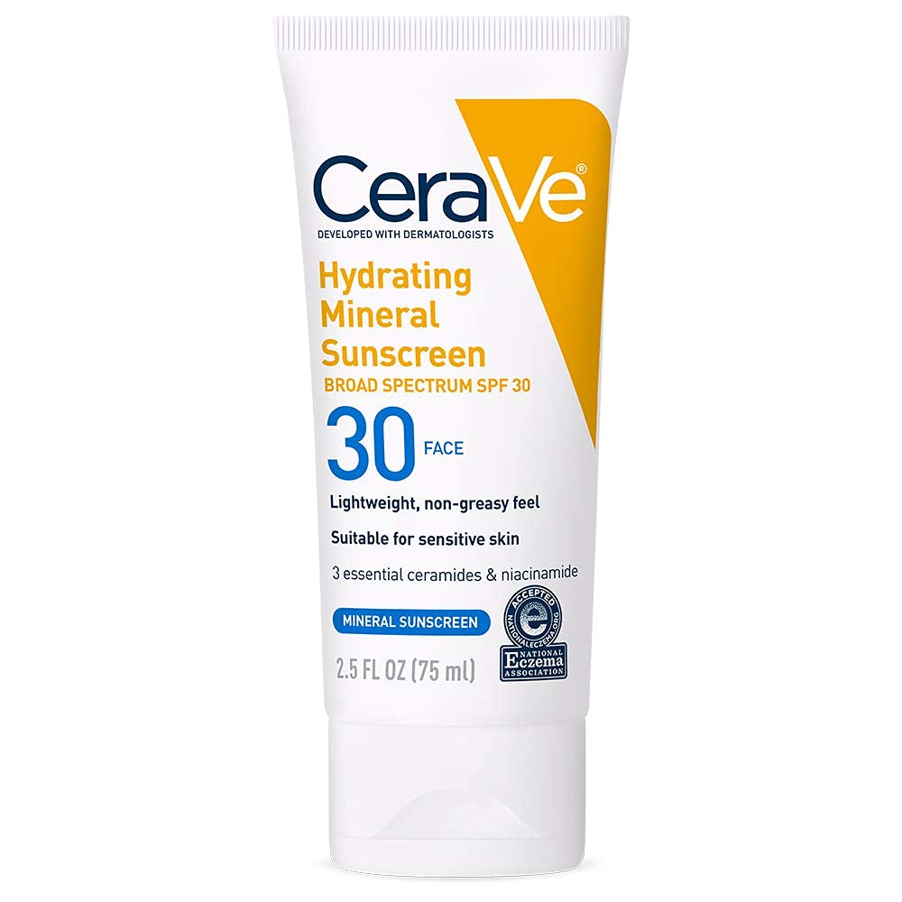 CeraVe Sunscreen Face Lotion SPF 30 2.5 oz with Zinc Oxide, Niacinamide and Ceramides for Broad Spectrum Sun Protection