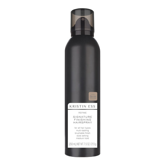 Kristin Ess Hair Refine Signature Finishing Hairspray for Hair Styling - Flexible Hold, Brushable Texture, Style Support for Straight, Textured, Wavy