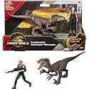 Mattel Jurassic World Rebirth Human & Dinosaur Figure Pack, Zora Bennett & Velociraptor, Movie-Accurate 3.75 Inch Scale, Posable Collectible