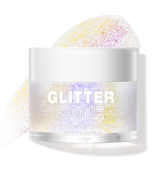 LANGMANNI Holographic Body Glitter Gel for Body, Face, Hair and Lip.Color Changing Glitter Gel Under Light. Vegan & Cruelty Free-1.35 oz (3# Neon