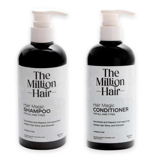 Hair Magic- Shampoo & Conditioner Set By The Million Hair, 13.5 Fl Oz (Pack of 2), White Beauty & Personal Care The Million Hair Inc