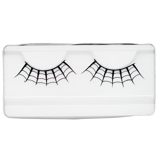 EMILYSTORES Spider Web Lashes for Halloween Decals Ghost Yzma Dracula Vampire Costume Masquerade Fancy Fashion Party Look Black Paper False Eyelashes