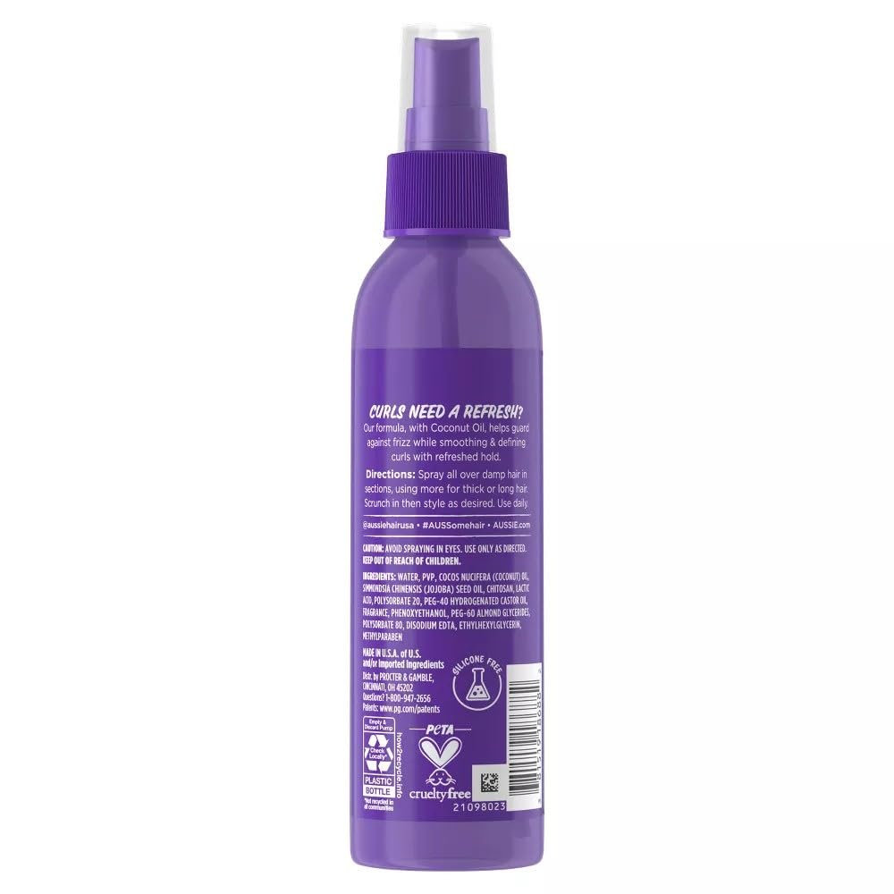 Aussie Miracle Curls 2nd day Curl Activator Coconut & Jojoba Oil 8.5 fl oz (Pack of 2)