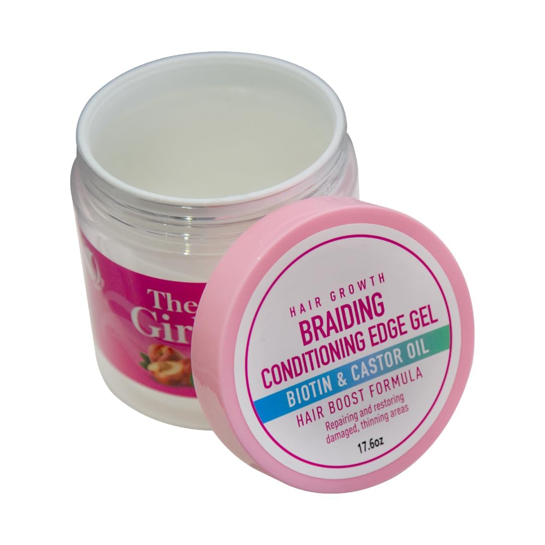 R&B Collection Dr. Girls Braiding conditioning Gel / 24 Hour Hold/Extra Mega Hold/17.6oz (Peach)