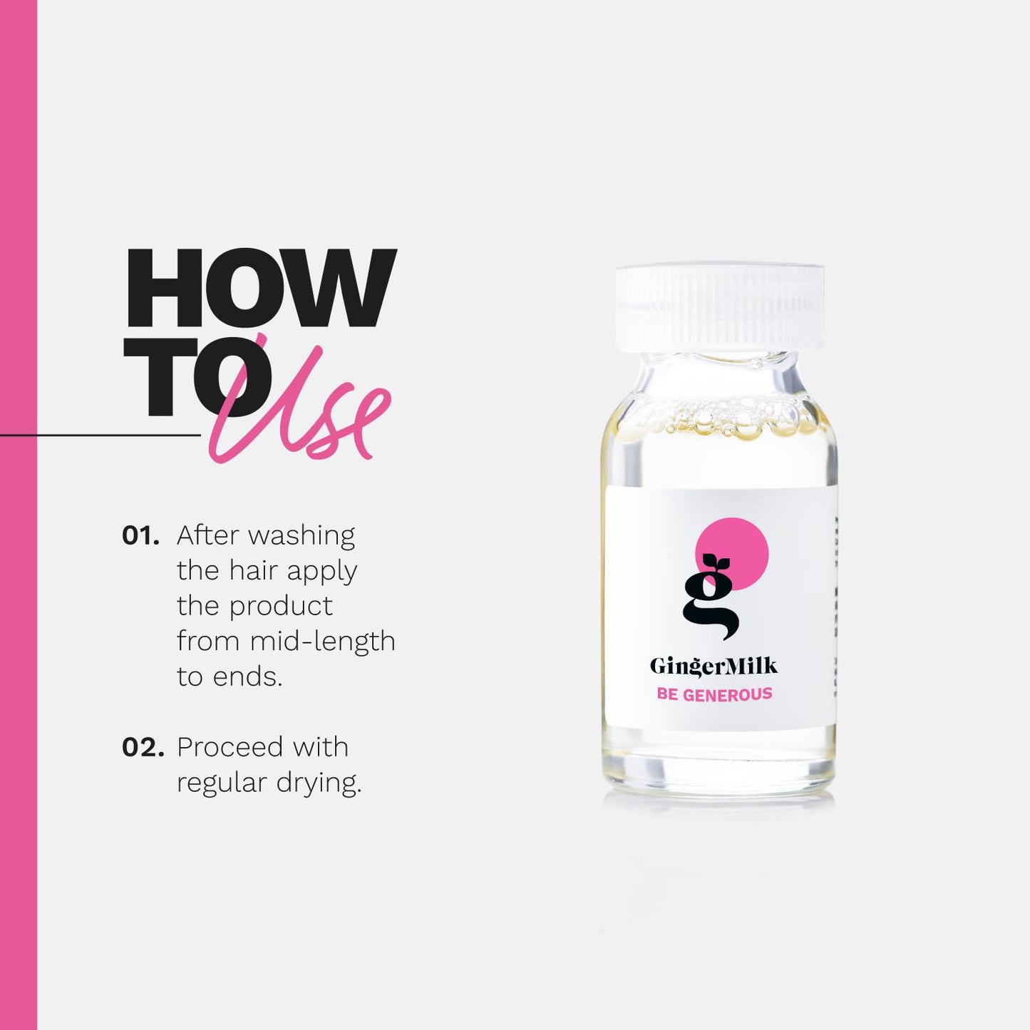 GINGER MILK Nutritive Hair Treatment Ampoule with Proteins and Pro-Vitamin B5 | BE GENEROUS | (Pack 3 x 0.5 fl oz)