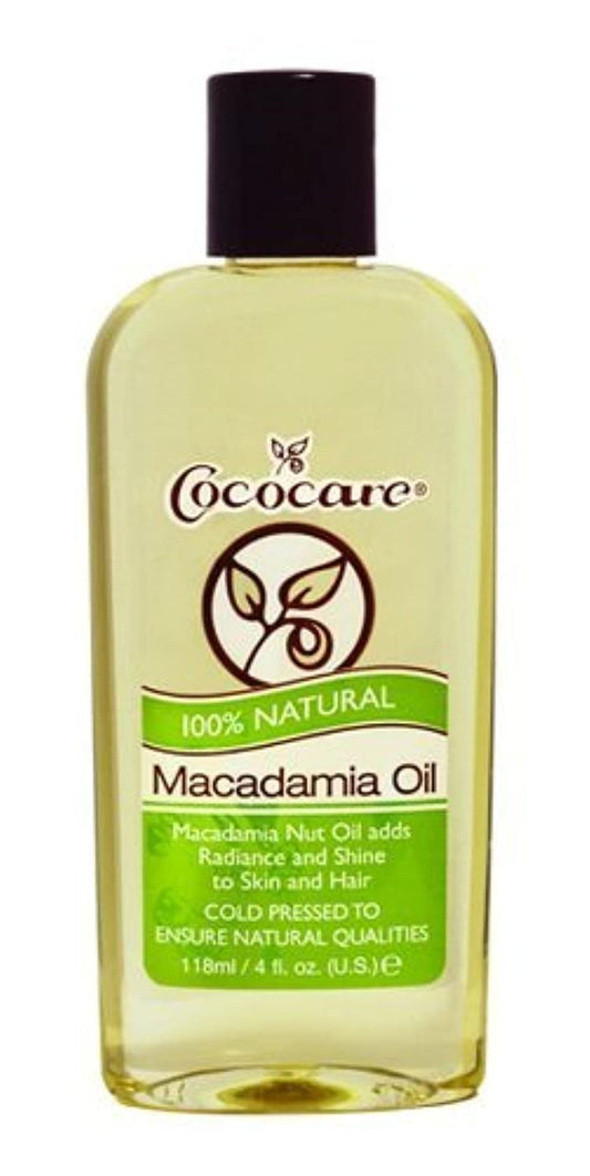 COCOCARE 100% Natural Macadamia Oil - Deep Moisture for Hair & Skin - Lightweight & Fast-Absorbing - 4 oz