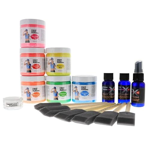 Liquid Latex Blacklight UV Reactive Body Paint, Glow Body Paint, Ideal for Art, Ammonia Free No Odor, Easy On and Off, Cosplay Makeup