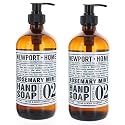 2 Bottles, Newport + Home Hand Soap, Rosemary Mint 16 oz, Infused w/Coconut Oil & Essential Oil by Home and Body Co