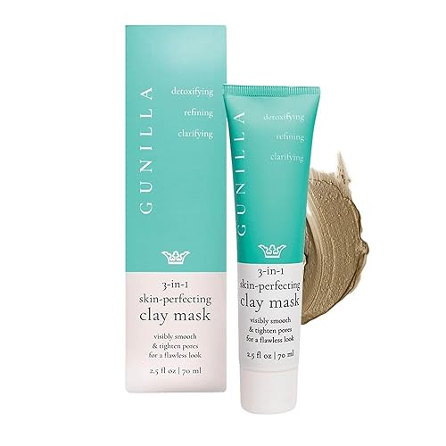 GUNILLA Skin Perfecting Clay Mask, Vegan, No Additives, 3-in-1 Deep Pore Cleansing Facial Mask, Refining, Detox & Spot Treatment, All-Natural