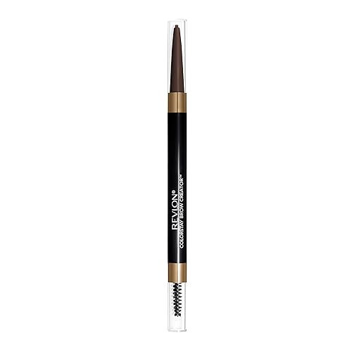 Revlon ColorStay Brow Creator, 2-in-1 Precise Eyebrow Pencil & Powder with Spoolie Brush, Waterproof, Stocking Stuffer for Her, 610 Dark Brown, 0.003
