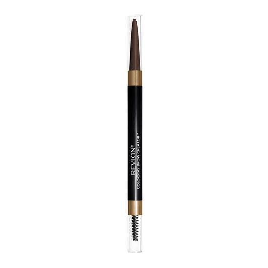 Revlon ColorStay Brow Creator, 2-in-1 Precise Eyebrow Pencil & Powder with Spoolie Brush, Waterproof, Stocking Stuffer for Her, 610 Dark Brown, 0.003