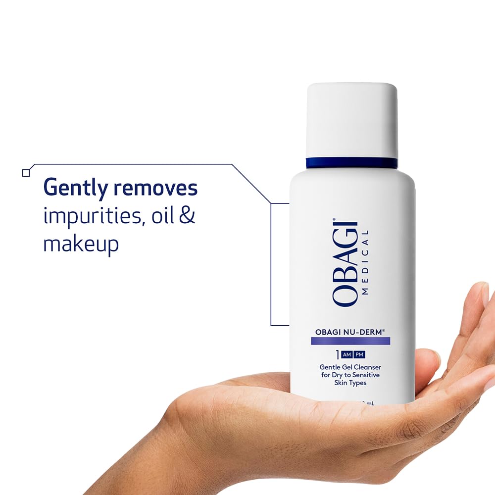 Obagi Nu-Derm Gentle Cleanser - Daily Facial Wash Gently Removes Dirt, Oil, Makeup & Impurities - Skincare Cleanser for Normal, Dry & Sensitive Skin