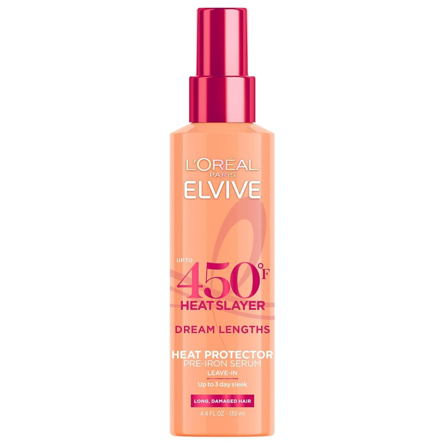 L'Oreal Paris Elvive Dream Lengths Heat Slayer Pre-Iron Spray Leave-In, 4.4 Ounce (3 Pack)