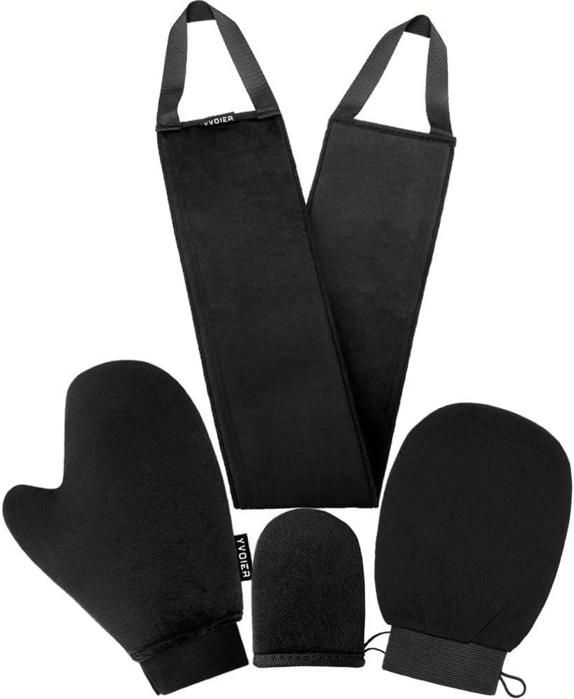 Yvoier Self Tanning Mitt Applicator Kit 4 in 1 Self Applicator Set with Exfoliating Glove,Tan Mitt Applicator, Tanning Back Lotion Applicators Beauty and Personal Care YVOIER
