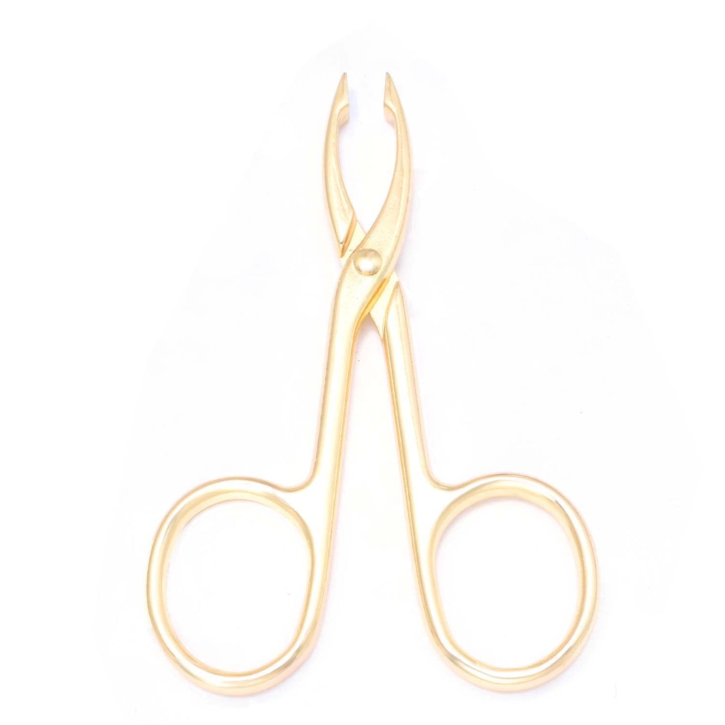 Motanar 2 Pieces Tweezers Scissor Handle Straight Tip Scissor Shaped Eyebrows Tweezers for Hair Plucker Remover Facial Hair Eyebrows Care (Golden)