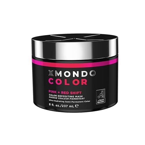 XMONDO Color Pink + Red Shade Shift Color Depositing Mask Infused with Bond Boosters & Hyaluronic Acid to Nourish, Revitalize & Repair, Vegan Formula