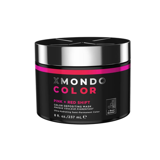 XMONDO Color Pink + Red Shade Shift Color Depositing Mask & Semi-Permanent Hair Dye | Infused with Bond Boosters & Hyaluronic Acid to Nourish, Revitalize & Repair, Vegan Formula, 8 Fl Oz 1-Pack