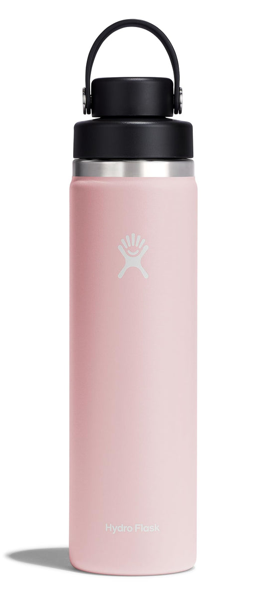 Hydro Flask Water Bottle - Insulated Stainless Steel - Wide Mouth Flex Chug Lid, Non Spill, Leakproof in 24 Oz Trillium Pink