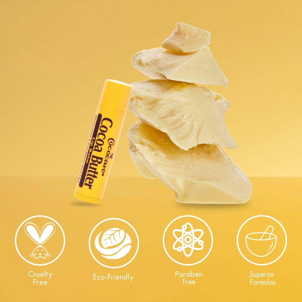 Cococare Cocoa Butter Lip Balm - The Little Yellow Stick Enriched with Natural Cocoa Butter - Conditions & Protects Lips with Hydrating Formula