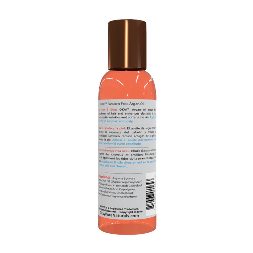 Okay | Argan Oil | For Hair and Skin | Restores Damaged Hair | Protects & Heals Skin | Paraben Free | 2 Ounce