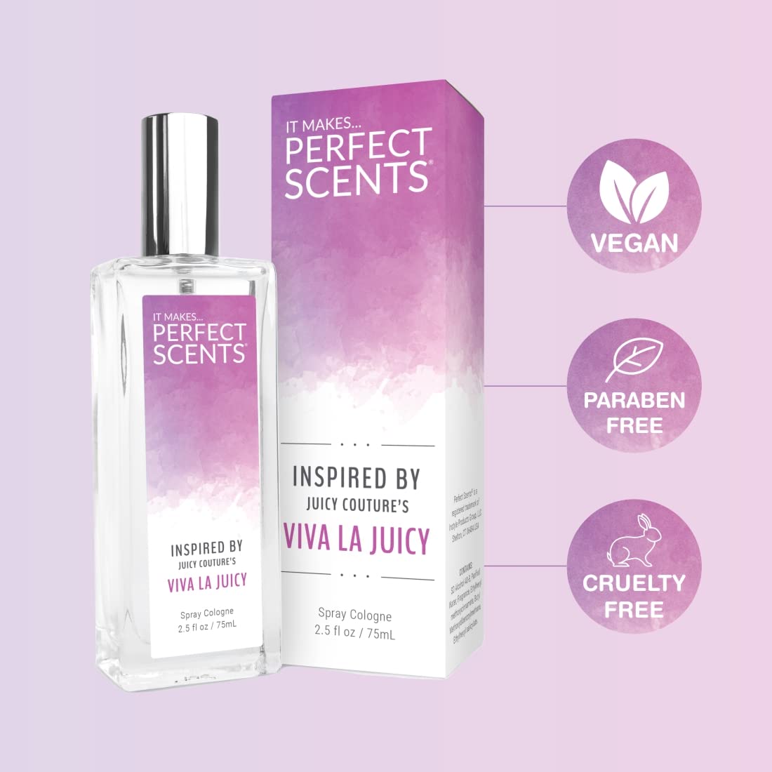 Perfect Scents Fragrances, Inspired by Juicy Couture’s Viva La Juicy, Women’s Eau de Toilette, Vegan, Paraben Free, Never Tested on Animals, 2.5 Fluid