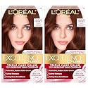 L'Oreal Paris Excellence Crème Permanent Hair Dye, Triple Care Hair Color with Hyaluronic Acid for 100% Gray Coverage, 4AR Dark Chocolate Brown, 1 Kit