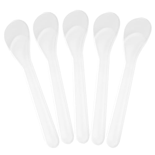 Senkary 200 Pack Large Cosmetic Spatulas 5 Inch Plastic Makeup Spatulas Disposable Facial Skincare Face Mask Applicators (Translucent)