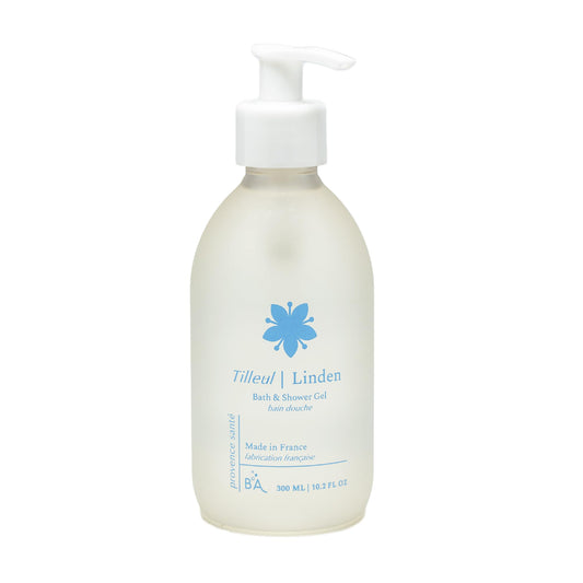 Provence Sante Cleansing Bath & Shower Gel - Moisturizing Almond Oil Body Wash for Dry Skin - Nourishing Fresh Linden Blossom Scent - Made in France