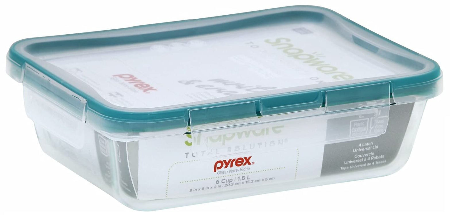 Snapware 6-Cup Total Solution Rectangle Food Storage Container, Glass
