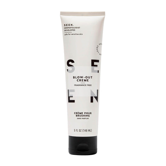 SEEN Blow-Out Creme, Fragrance Free - Non-Comedogenic & Blow Out Hair Cream- Reduces Frizz- Heat Protectant- Safe for Sensitive, Eczema & Acne Prone