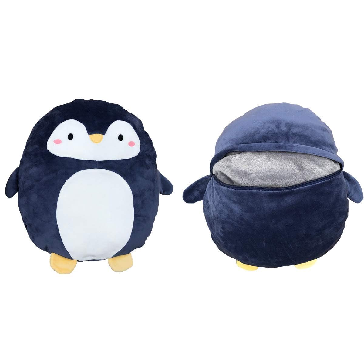 Hofun4U Penguin Stuffed Animal 16 Inch, Blanket in Cute Plush Pillow, Girls Boys Gifts for Birthday Christmas, Travel