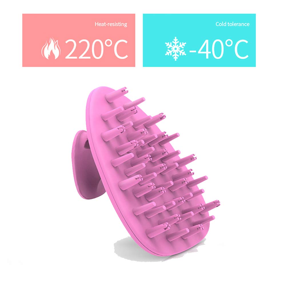 Emoly Scalp Massaging Shampoo Brush - Handheld Vibrating Massager, Updated Hair Shampoo Brush, Water- Resistant Device - Pink