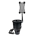 ToughTested XL Power Cup Holder Phone Holder - Heavy-Duty Phone Mount & Oversized Cup Holder for Car - Fits 64oz YETI/Stanley Mugs, USB Ports, 9"…