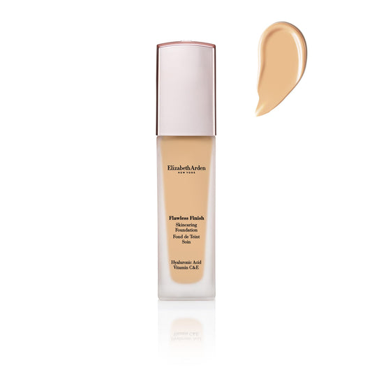 Elizabeth Arden Flawless Finish Skincaring Foundation with Hyaluronic Acid, Vitamin C & E, 240N (Light to medium skin with warm undertones), 1 fl. oz.