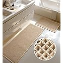 Furicher Large Waffle Bath Mat Set, Non Slip Bath Rug Set, Ultra Absorbent Bath Mats for Bathroom Decor, Extra Soft Floor Bathroom Rugs Sets 2 Piece…