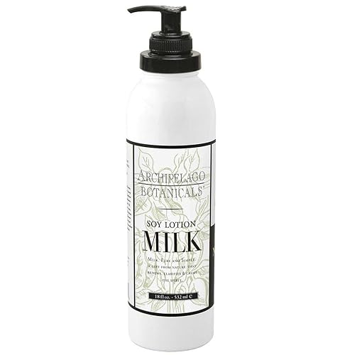 Archipelago Botanicals Soy Milk Lotion for Rehydration and Regeneration, Soy Body Lotion and Moisturizer for Dry or Sensitive Skin, Paraben-Free