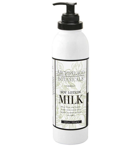 Archipelago Botanicals Soy Milk Lotion for Rehydration and Regeneration, Soy Body Lotion and Moisturizer for Dry or Sensitive Skin, Paraben-Free