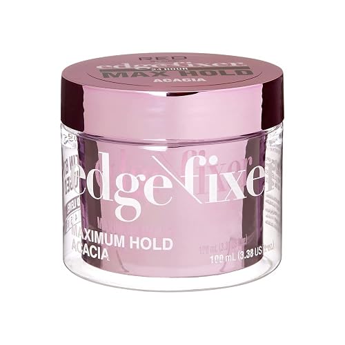 Red by Kiss Edge Fixer Hair Shine Gel, 24 Hour Max Hold, Non-Flaking, Biotin B7 Infused, Natural Styling, Professional Edge Control Wax, Perfect