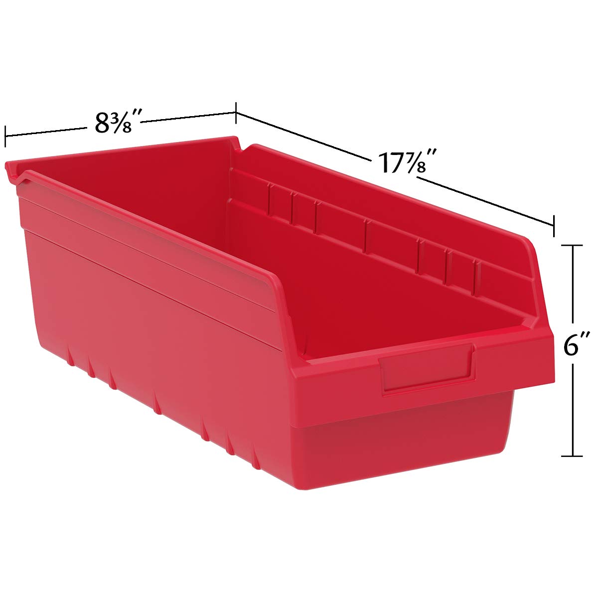 Akro-Mils 30088 Plastic Nesting ShelfMax Storage Bin Box, (18-Inch x 8-Inch x 6-Inch), Clear, (8-Pack)