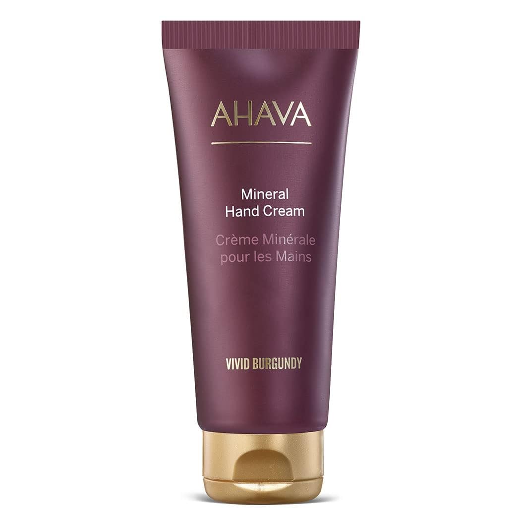 AHAVA Mineral Hand Cream Vivid Burgundy - Luxurious cream for thirsty hands for deep relief & nourishment, maintains smooth & supple hands,