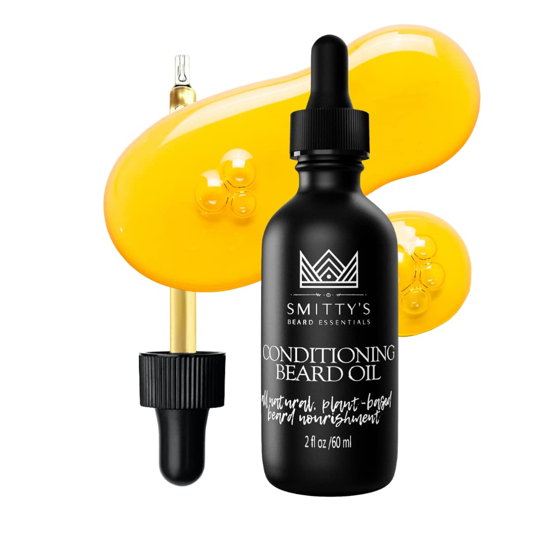 Angie Watts Smitty’s Conditioning Beard Oil, 2oz - All Natural and Organic Ingredients - Softens, Conditions and Promotes Beard Growth - Beard