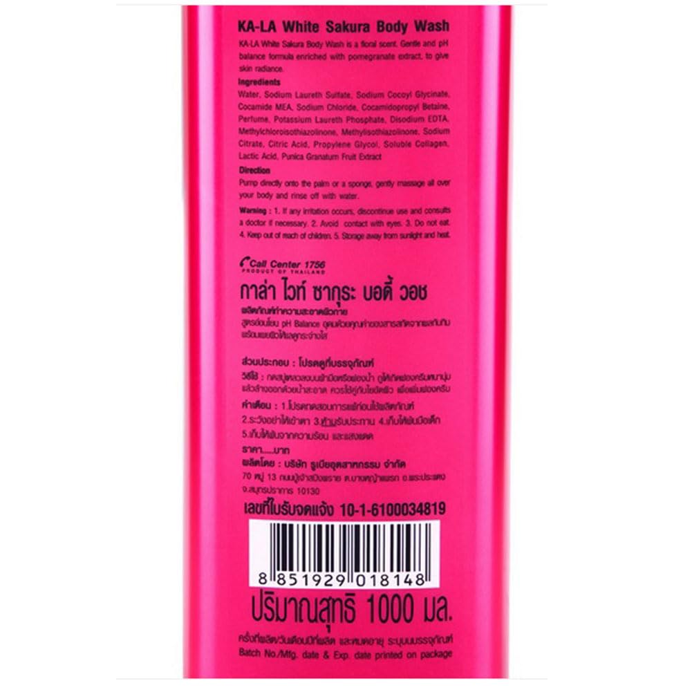 KA-LA White Sakura Body Wash 1000 ML. Beauty & Personal Care KA-LA Nature Nine