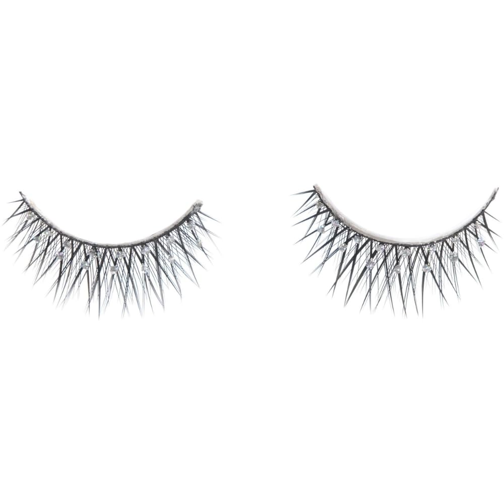 Glamorous Bejeweled Eyelashes - 4-.75" X 5" (1 Pc.) - Stunning Reusable Gemstone Lashes - Perfect for Special Occasions & Parties