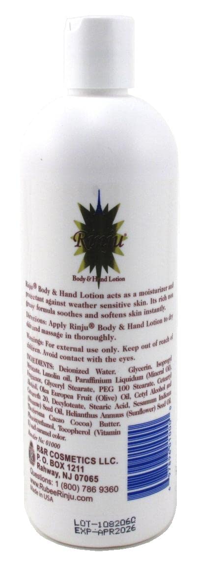 Rinju Body & Hand Lotion 16 Ounce Enriched With Vitamin-E (473ml) (2 Pack)