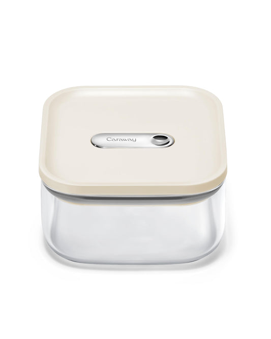 Caraway 1qt Glass Airtight Food Storage Container with Lid - Non-Toxic, BPA-Free Kitchen Storage Container - Stackable, Space-Saving Airtight…